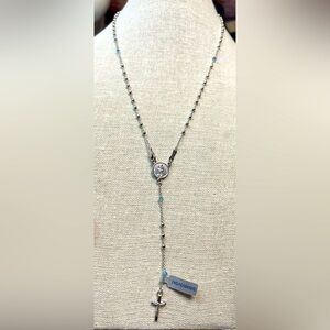 Vintage  Argento Rosary  Swarovski Crystal, 800 Silver And Blue Crystals